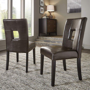 Breanne Upholstered Keyhole Back Dining Chair Set with Rubberwood Legs Modern Style