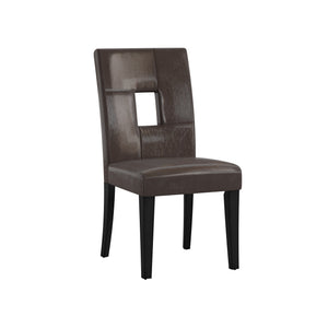 Breanne Upholstered Keyhole Back Dining Chair Set with Rubberwood Legs Modern Style