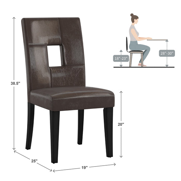 Breanne Upholstered Keyhole Back Dining Chair Set with Rubberwood Legs Modern Style