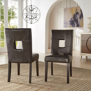 Breanne Upholstered Keyhole Back Dining Chair Set with Rubberwood Legs Modern Style