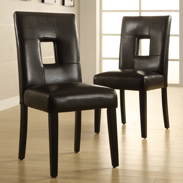 Breanne Upholstered Keyhole Back Dining Chair Set with Rubberwood Legs Modern Style