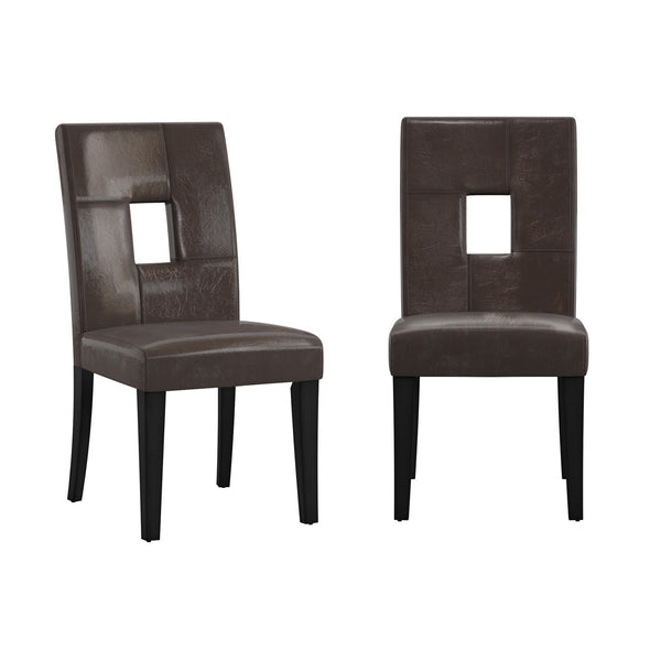 Breanne Upholstered Keyhole Back Dining Chair Set with Rubberwood Legs Modern Style