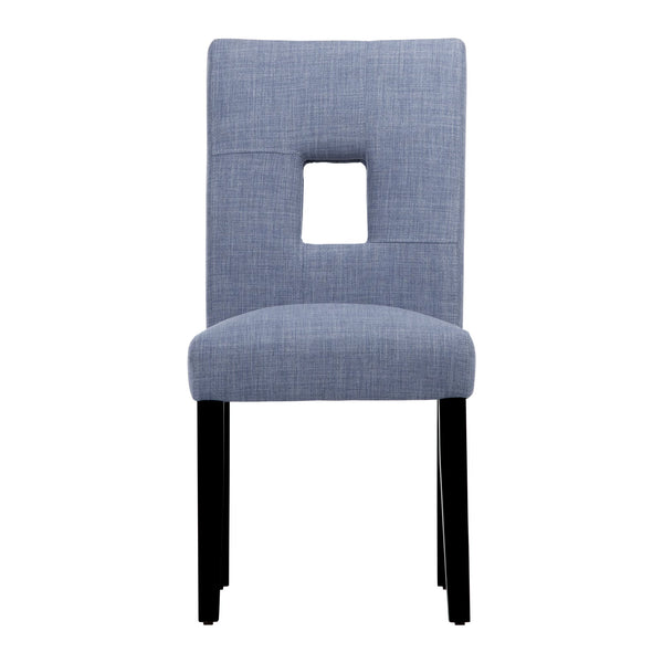 Breanne Upholstered Keyhole Back Dining Chair Set with Rubberwood Legs Modern Style