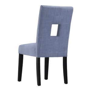 Breanne Upholstered Keyhole Back Dining Chair Set with Rubberwood Legs Modern Style