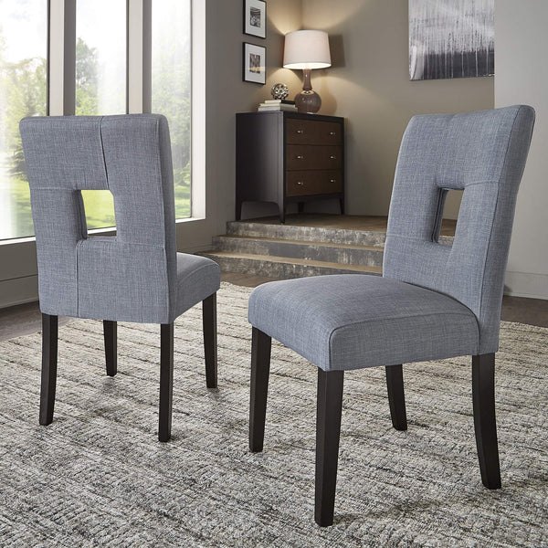 Breanne Upholstered Keyhole Back Dining Chair Set with Rubberwood Legs Modern Style
