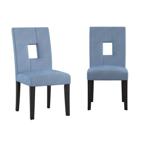 Breanne Upholstered Keyhole Back Dining Chair Set with Rubberwood Legs Modern Style
