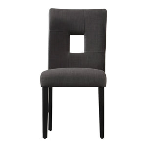 Breanne Upholstered Keyhole Back Dining Chair Set with Rubberwood Legs Modern Style