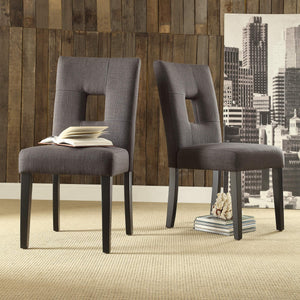 Breanne Upholstered Keyhole Back Dining Chair Set with Rubberwood Legs Modern Style