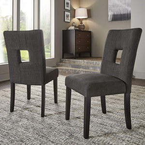 Breanne Upholstered Keyhole Back Dining Chair Set with Rubberwood Legs Modern Style