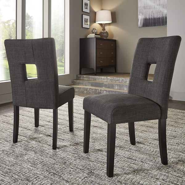 Breanne Upholstered Keyhole Back Dining Chair Set with Rubberwood Legs Modern Style