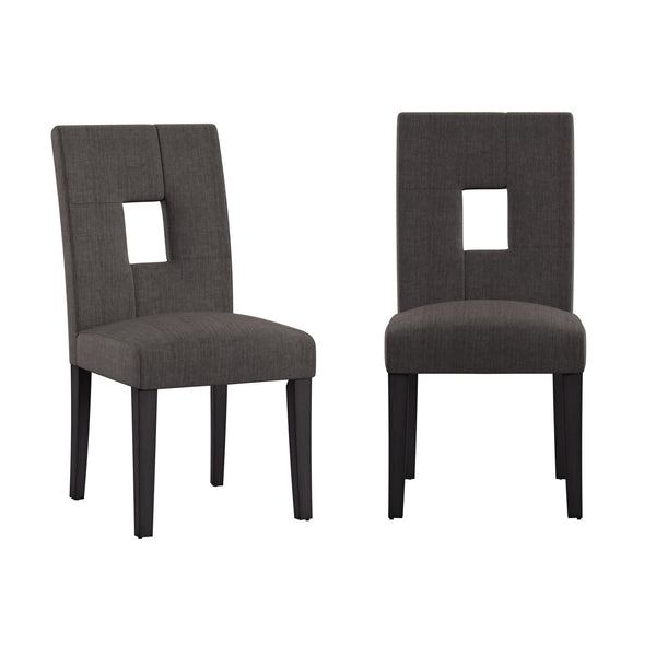 Breanne Upholstered Keyhole Back Dining Chair Set with Rubberwood Legs Modern Style