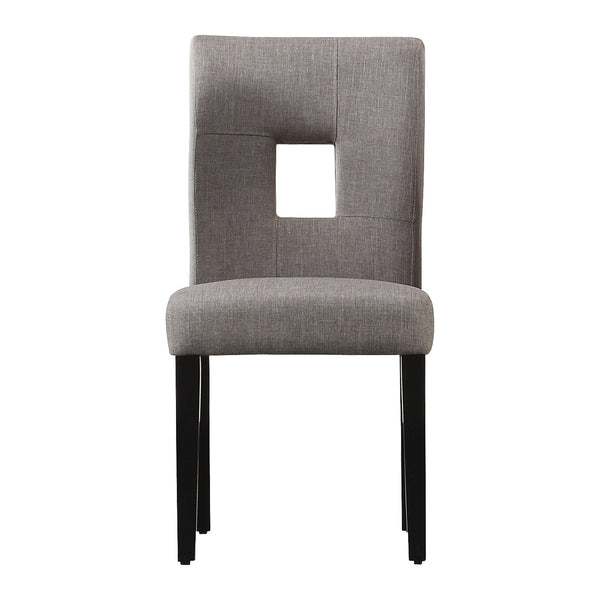 Homelegance Breanne Upholstered Keyhole Back Dining Chair Set with Rubberwood Legs Modern Style Black / Grey 3270-S1GL(3A)