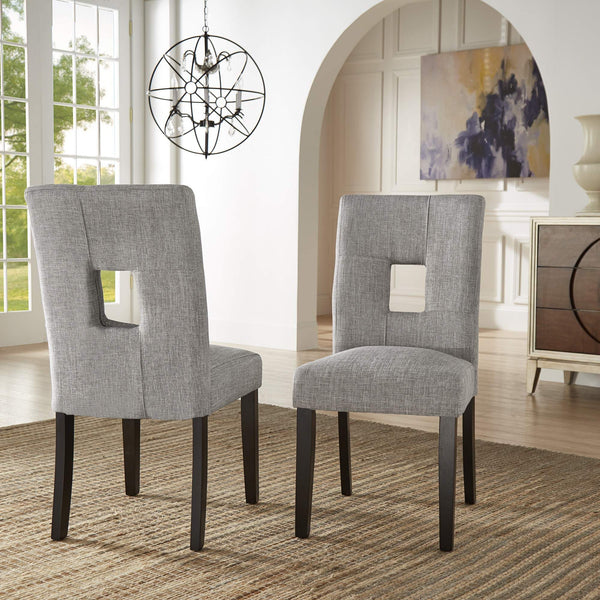 Breanne Upholstered Keyhole Back Dining Chair Set with Rubberwood Legs Modern Style