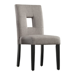 Breanne Upholstered Keyhole Back Dining Chair Set with Rubberwood Legs Modern Style