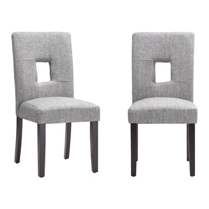 Breanne Upholstered Keyhole Back Dining Chair Set with Rubberwood Legs Modern Style