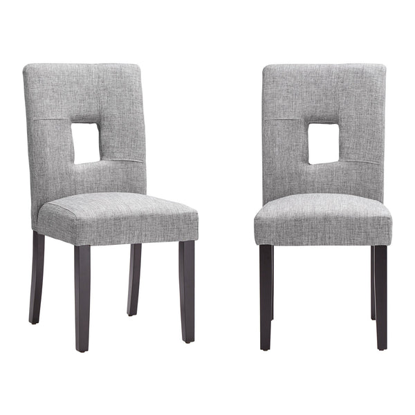Breanne Upholstered Keyhole Back Dining Chair Set with Rubberwood Legs Modern Style
