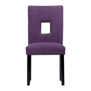 Breanne Upholstered Keyhole Back Dining Chair Set with Rubberwood Legs Modern Style