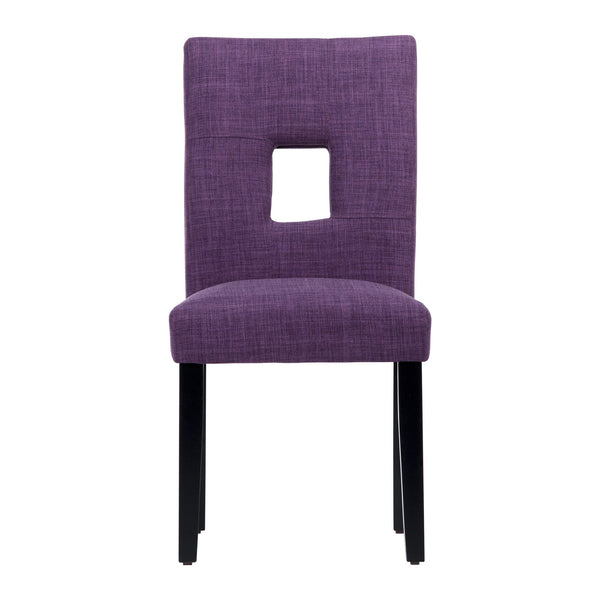 Breanne Upholstered Keyhole Back Dining Chair Set with Rubberwood Legs Modern Style