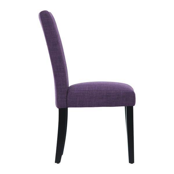 Breanne Upholstered Keyhole Back Dining Chair Set with Rubberwood Legs Modern Style