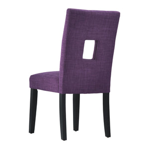 Breanne Upholstered Keyhole Back Dining Chair Set with Rubberwood Legs Modern Style
