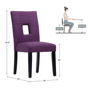Breanne Upholstered Keyhole Back Dining Chair Set with Rubberwood Legs Modern Style