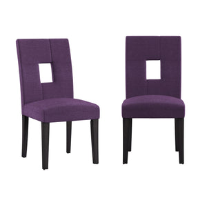 Breanne Upholstered Keyhole Back Dining Chair Set with Rubberwood Legs Modern Style