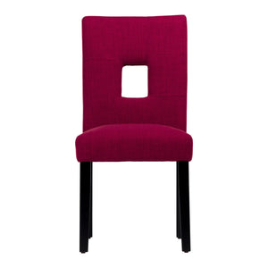 Breanne Upholstered Keyhole Back Dining Chair Set with Rubberwood Legs Modern Style