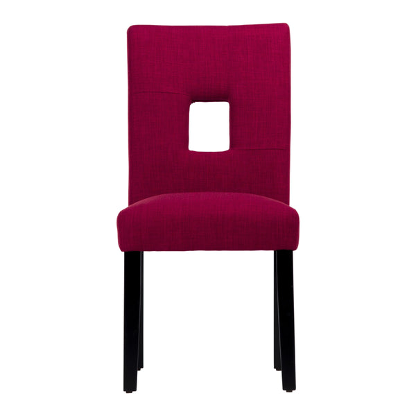 Breanne Upholstered Keyhole Back Dining Chair Set with Rubberwood Legs Modern Style