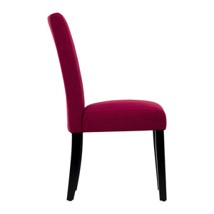 Breanne Upholstered Keyhole Back Dining Chair Set with Rubberwood Legs Modern Style