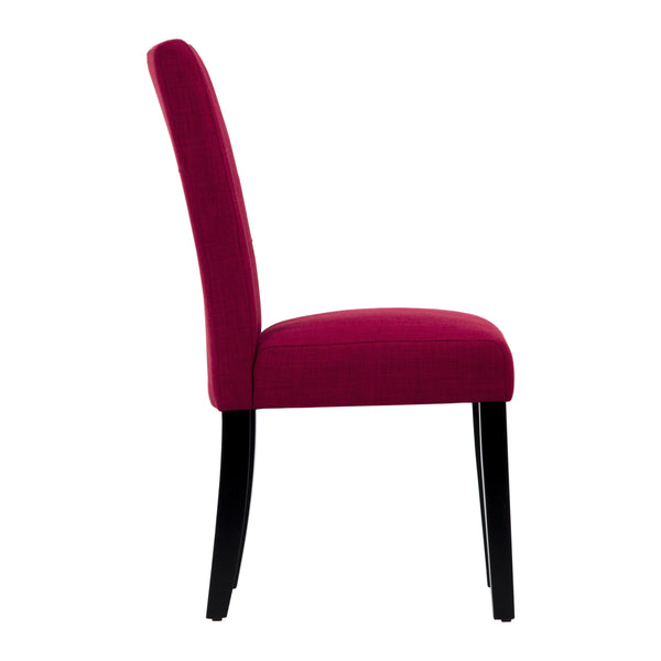 Breanne Upholstered Keyhole Back Dining Chair Set with Rubberwood Legs Modern Style