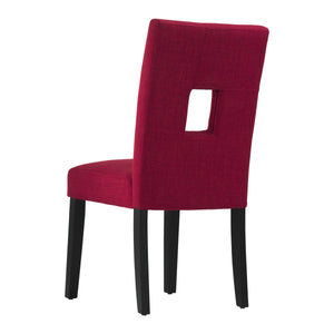 Breanne Upholstered Keyhole Back Dining Chair Set with Rubberwood Legs Modern Style