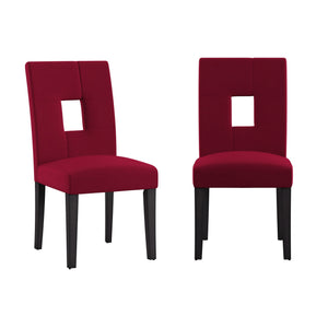 Breanne Upholstered Keyhole Back Dining Chair Set with Rubberwood Legs Modern Style
