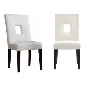 Breanne Upholstered Keyhole Back Dining Chair Set with Rubberwood Legs Modern Style