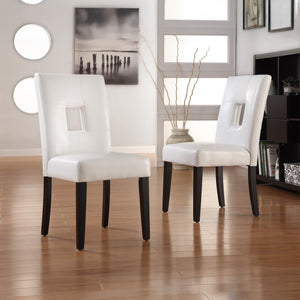 Breanne Upholstered Keyhole Back Dining Chair Set with Rubberwood Legs Modern Style