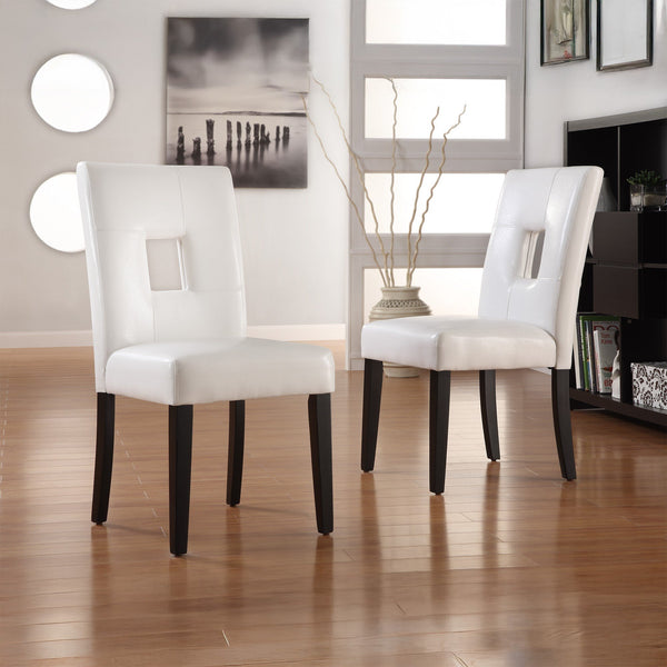 Breanne Upholstered Keyhole Back Dining Chair Set with Rubberwood Legs Modern Style