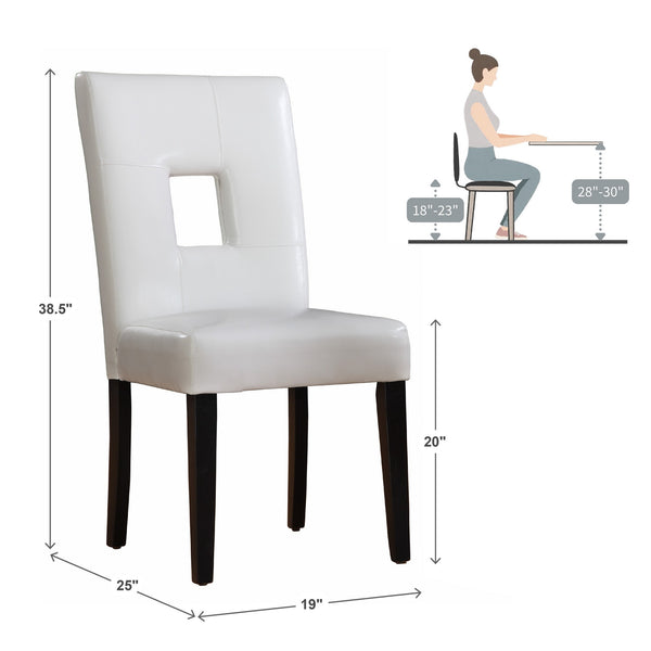 Breanne Upholstered Keyhole Back Dining Chair Set with Rubberwood Legs Modern Style