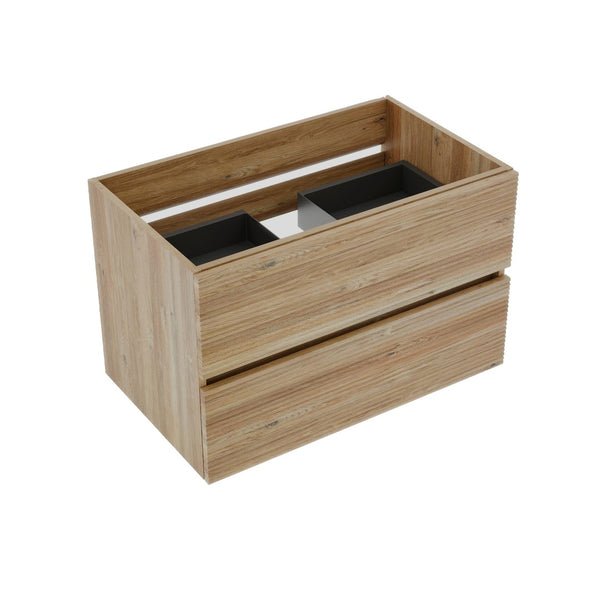 English Elm Grace Wall Mounted Oak Veneer Floating Vanity with Soft Close Drawers for Modern Bath W1865P352852