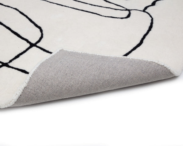 Sunpan Tilda Hand-tufted Wool Rug: Chic Monochrome Design In Soft Low Pile For Elegant Home Décor White Wool 111977