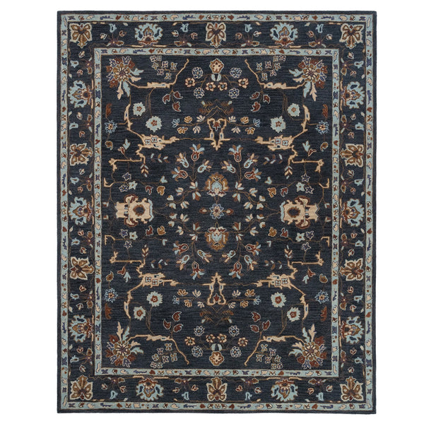 Capel Rugs Azari-isfahan Hand-tufted Wool Rug: Embrace Timeless Persian Design With Rich Colors And Quality Dark Sapphire, Tan 100% Wool 3272rs05000800450
