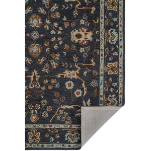 Capel Rugs Azari-isfahan Hand-tufted Wool Rug: Embrace Timeless Persian Design With Rich Colors And Quality Dark Sapphire, Tan 100% Wool 3272rs05000800450