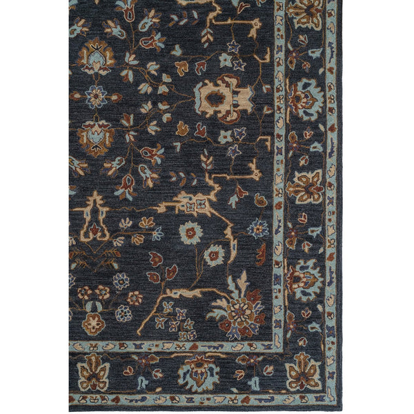 Capel Rugs Azari-isfahan Hand-tufted Wool Rug: Embrace Timeless Persian Design With Rich Colors And Quality Dark Sapphire, Tan 100% Wool 3272rs05000800450