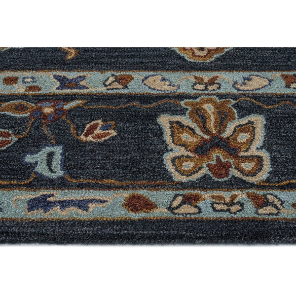 Capel Rugs Azari-isfahan Hand-tufted Wool Rug: Embrace Timeless Persian Design With Rich Colors And Quality Dark Sapphire, Tan 100% Wool 3272rs05000800450