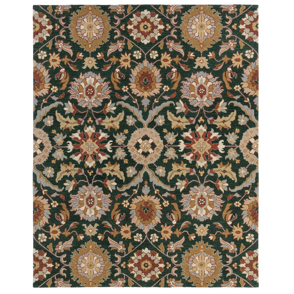 Capel Rugs Azari-keshan Hand-tufted Wool Rug Collection With Traditional Persian Patterns And Rich Colors Evergreen, Tan 100% Wool 3273rs03060506280