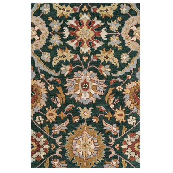 Capel Rugs Azari-keshan Hand-tufted Wool Rug Collection With Traditional Persian Patterns And Rich Colors Evergreen, Tan 100% Wool 3273rs03060506280