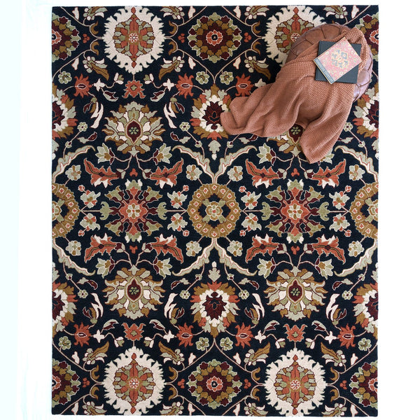 Capel Rugs Azari-keshan Hand-tufted Wool Rug Collection With Traditional Persian Patterns And Rich Colors Ink, Brown 100% Wool 3273rs05000800375
