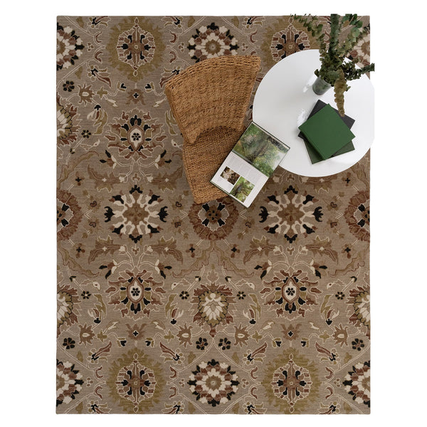 Capel Rugs Azari-keshan Hand-tufted Wool Rug Collection With Traditional Persian Patterns And Rich Colors Oxford Tan, Brown 100% Wool 3273rs08001000740