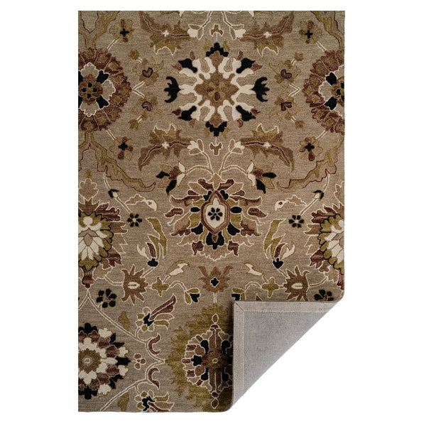 Capel Rugs Azari-keshan Hand-tufted Wool Rug Collection With Traditional Persian Patterns And Rich Colors Oxford Tan, Brown 100% Wool 3273rs08001000740