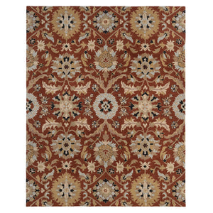 Capel Rugs Azari-keshan Hand-tufted Wool Rug Collection With Traditional Persian Patterns And Rich Colors Terra Cotta, Tan 100% Wool 3273rs03060506870
