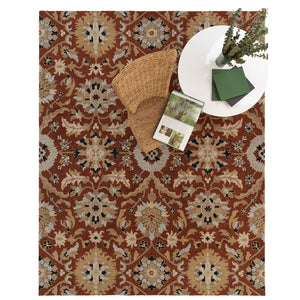 Capel Rugs Azari-keshan Hand-tufted Wool Rug Collection With Traditional Persian Patterns And Rich Colors Terra Cotta, Tan 100% Wool 3273rs03060506870