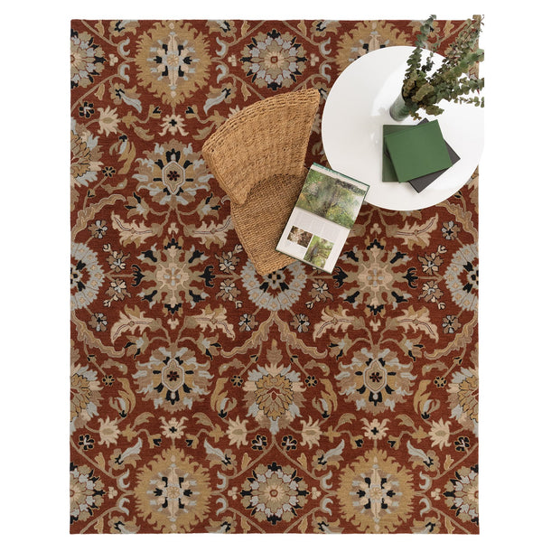 Capel Rugs Azari-keshan Hand-tufted Wool Rug Collection With Traditional Persian Patterns And Rich Colors Terra Cotta, Tan 100% Wool 3273rs03060506870